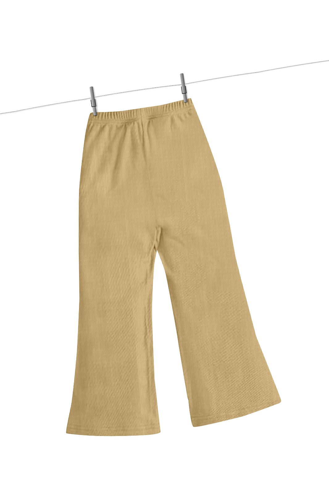 Women Cotton Blend Crop Top Palazzo Set(Khaki)