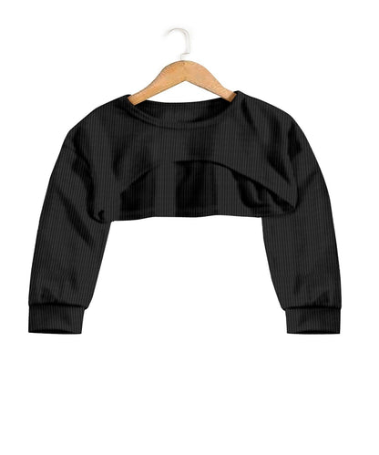 Women Cotton Blend Crop Top Palazzo Set(Black)