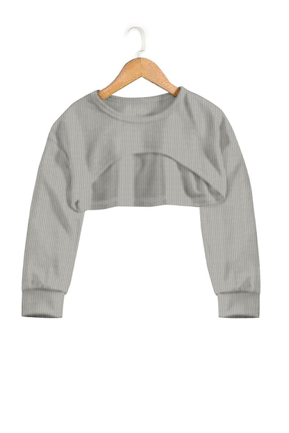 Women Cotton Blend Crop Top Palazzo Set(Grey)