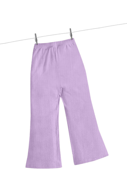 Women Cotton Blend Crop Top Palazzo Set(Purple)